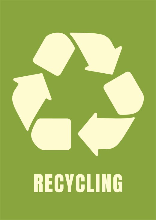 Recycling bin label